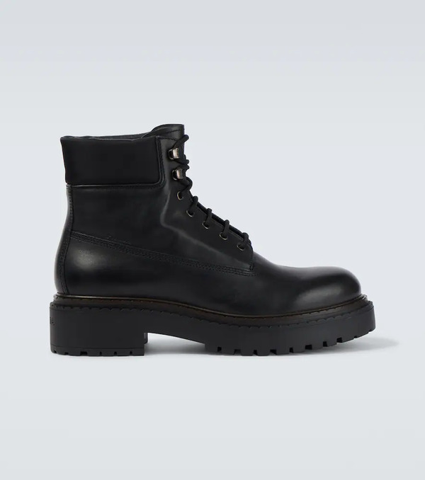 Prada Prada Leather And Re-nylon Ankle Boots 