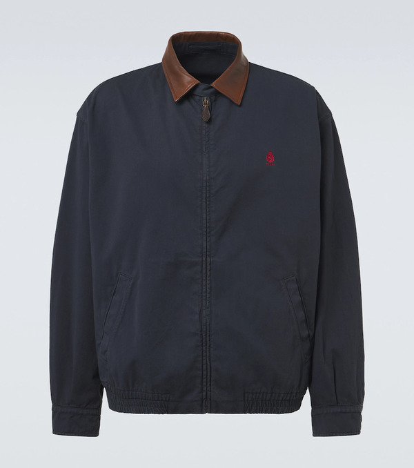  Prada Prada Leather-trimmed Cotton Canvas Blouson Jacket 