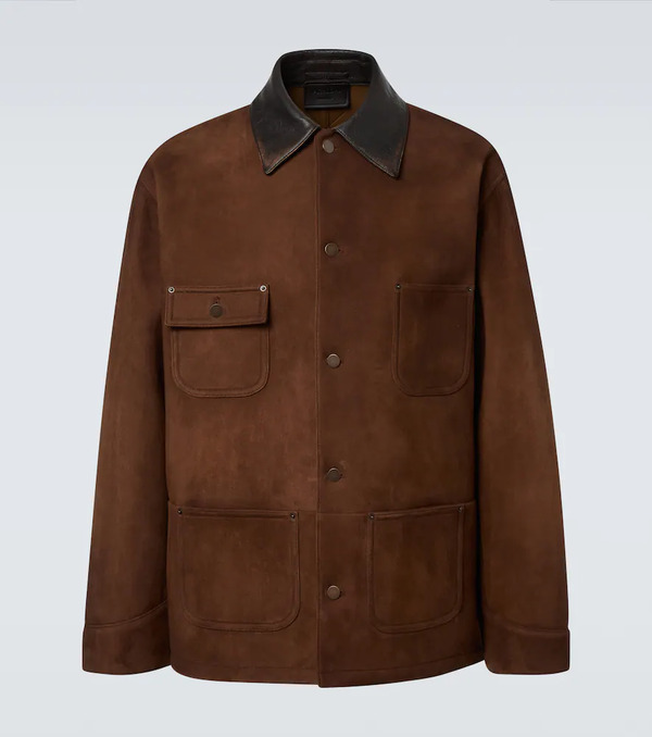  Prada Prada Leather-trimmed Suede Jacket 