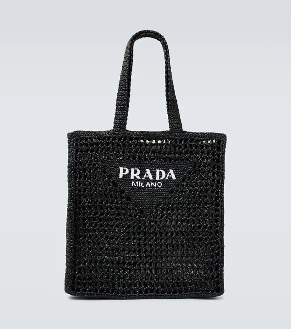  Prada Prada Logo Crochet Tote Bag 