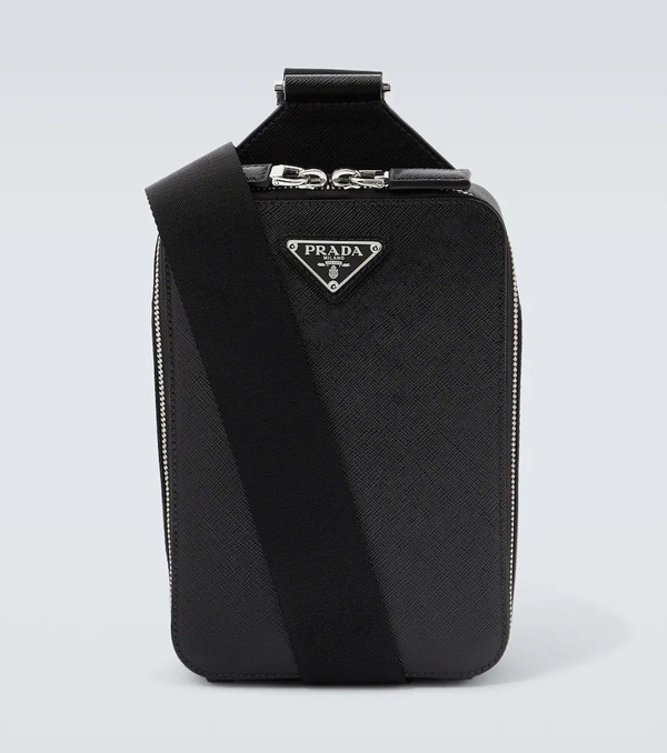  Prada Prada Logo Leather Shoulder Bag 