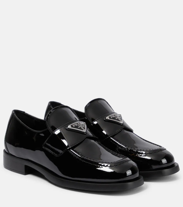  Prada Prada Logo Patent Leather Loafers 