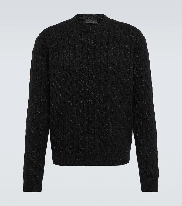  Prada Prada Metallic Knit Wool-blend Sweater 
