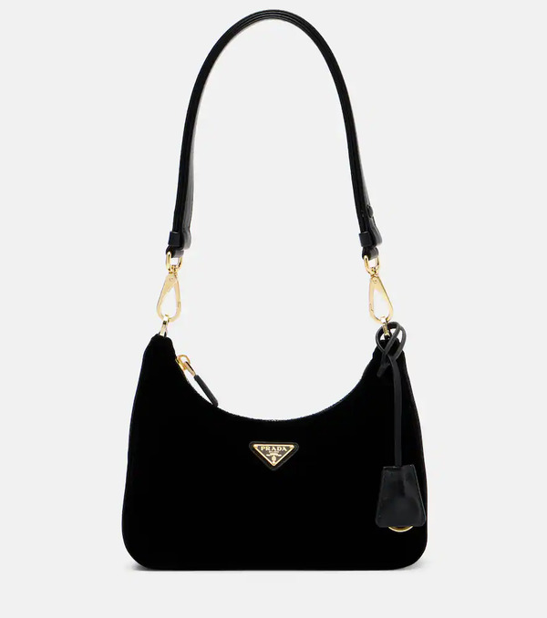  Prada Prada Prada Re-edition Mini Velvet Shoulder Bag 