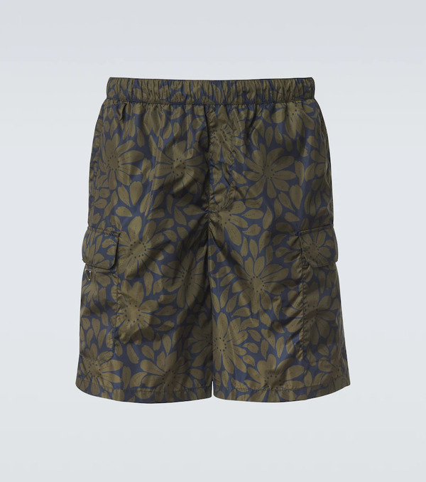  Prada Prada Re-nylon Floral Swim Trunks 
