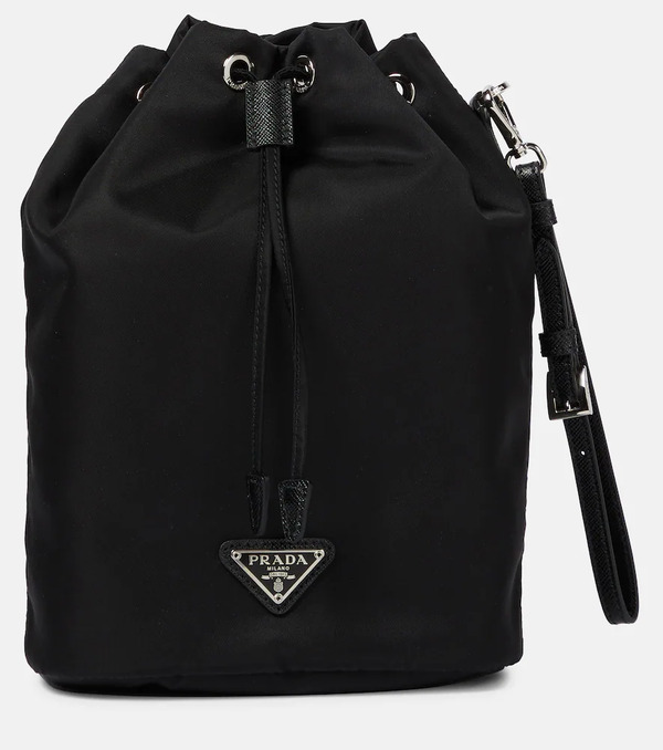  Prada Prada Re-nylon Leather-trimmed Bucket Bag 