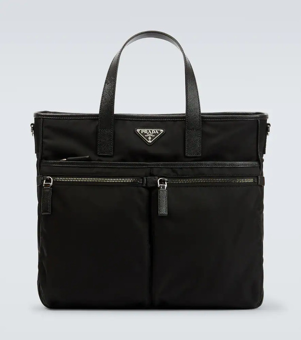  Prada Prada Re-nylon Leather-trimmed Tote Bag 
