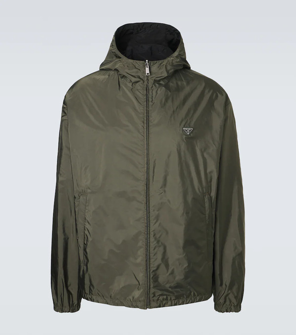  Prada Prada Re-nylon Reversible Leather-trimmed Jacket 