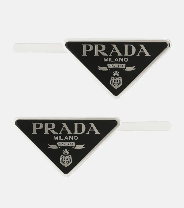  Prada Prada Set Of 2 Logo Hair Clips 