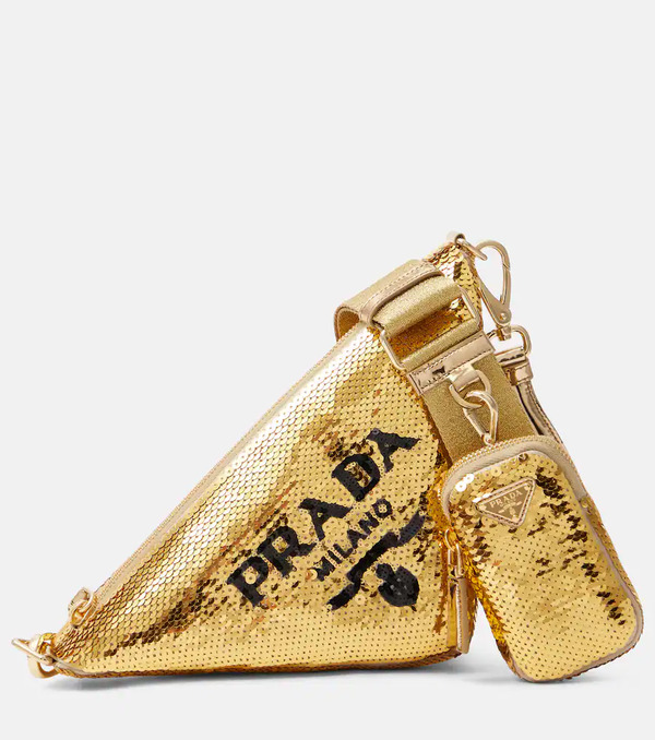 Prada Prada Triangle Sequin Shoulder Bag 