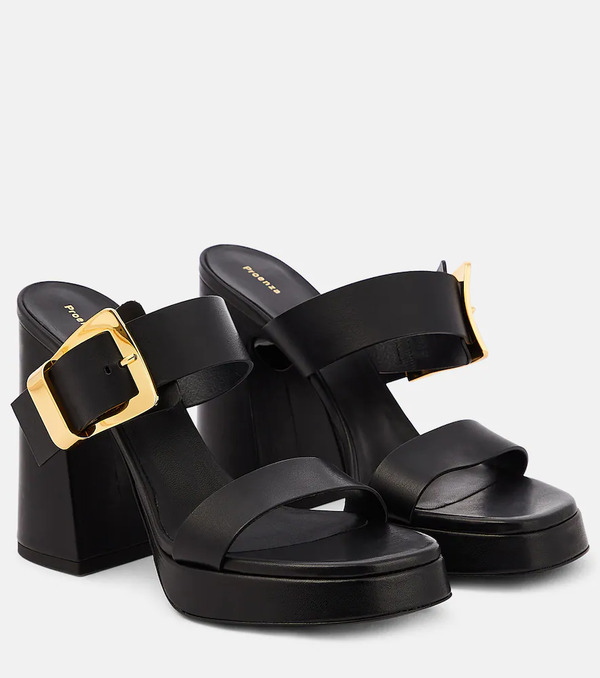  Proenza Schouler Proenza Schouler Buckle Slide Leather Platform Mules 