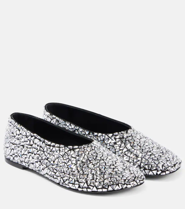  Proenza Schouler Proenza Schouler Glove Embellished Leather Ballet Flats 