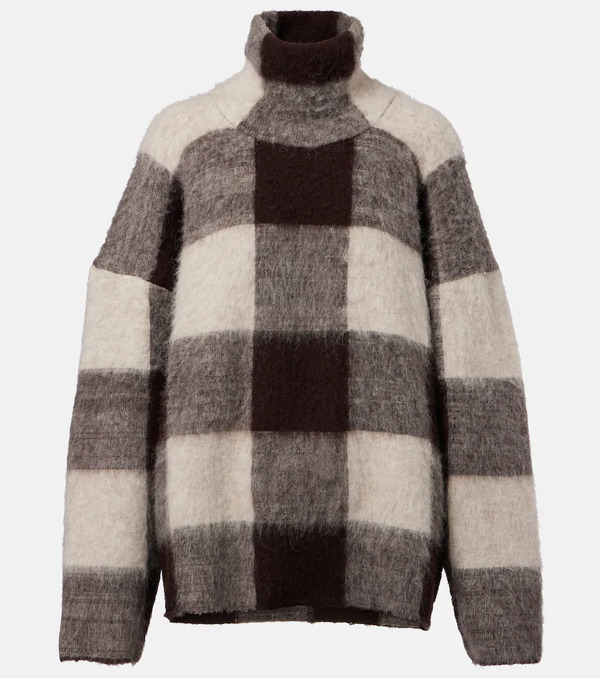  Proenza Schouler Proenza Schouler Kai Checked Alpaca-blend Turtleneck Sweater 