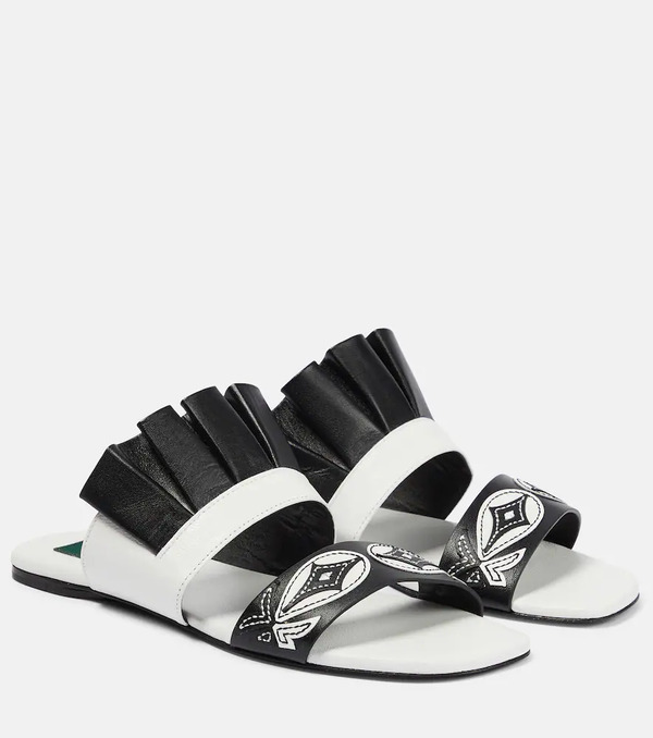  Pucci Pucci Embroidered Leather Sandals 