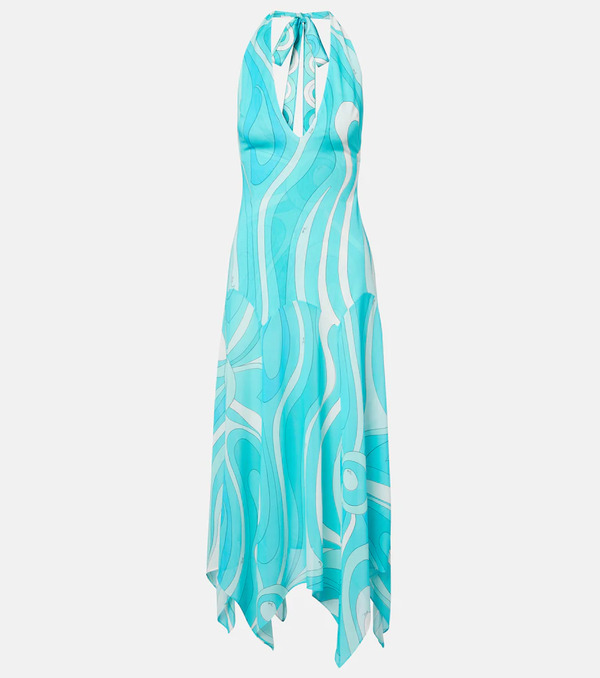  Pucci Pucci Iride Halterneck Jersey Midi Dress 
