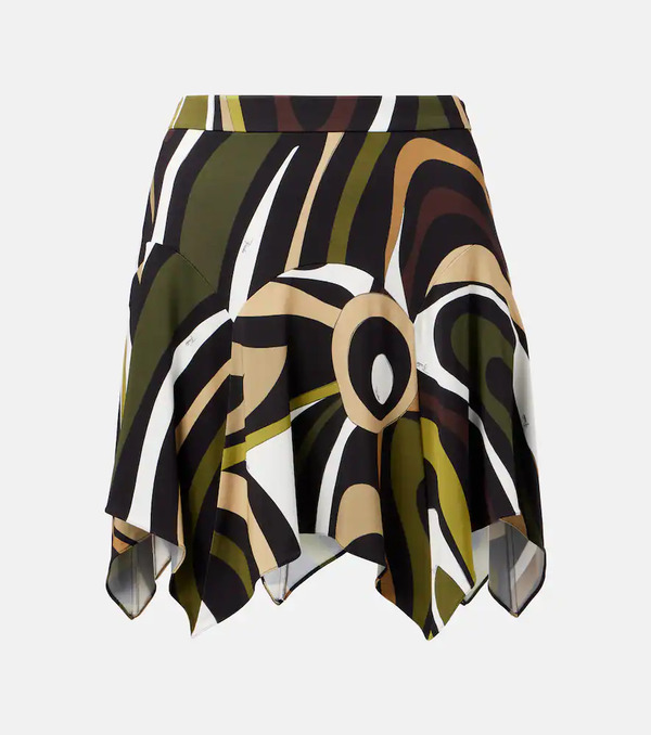  Pucci Pucci Marmo Asymmetric Satin Jersey Miniskirt 