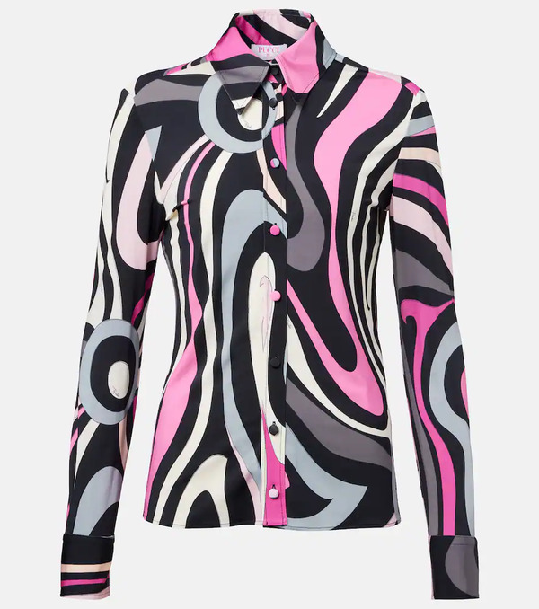  Pucci Pucci Marmo Jersey Satin Shirt 