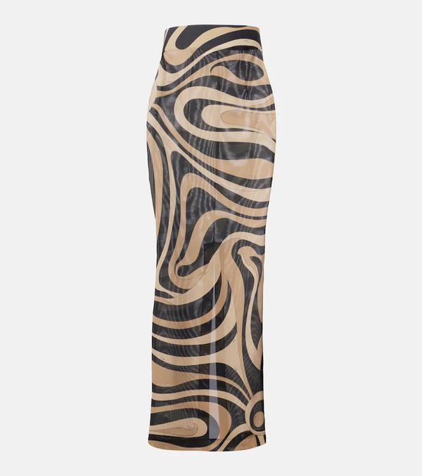  Pucci Pucci Marmo Tulle Maxi Skirt 
