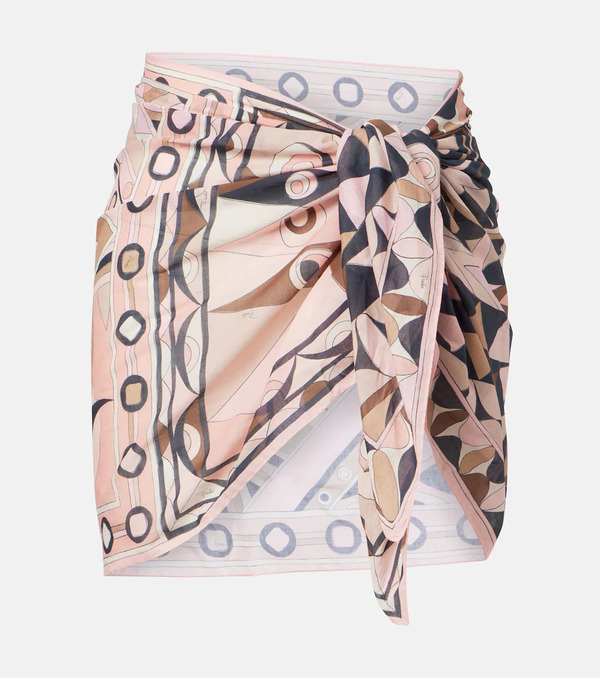  Pucci Pucci Mixed Print Cotton Beach Cover-up 