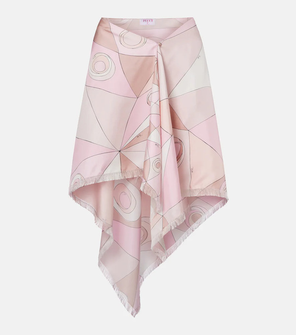  Pucci Pucci Occhi Silk Twill Midi Skirt 