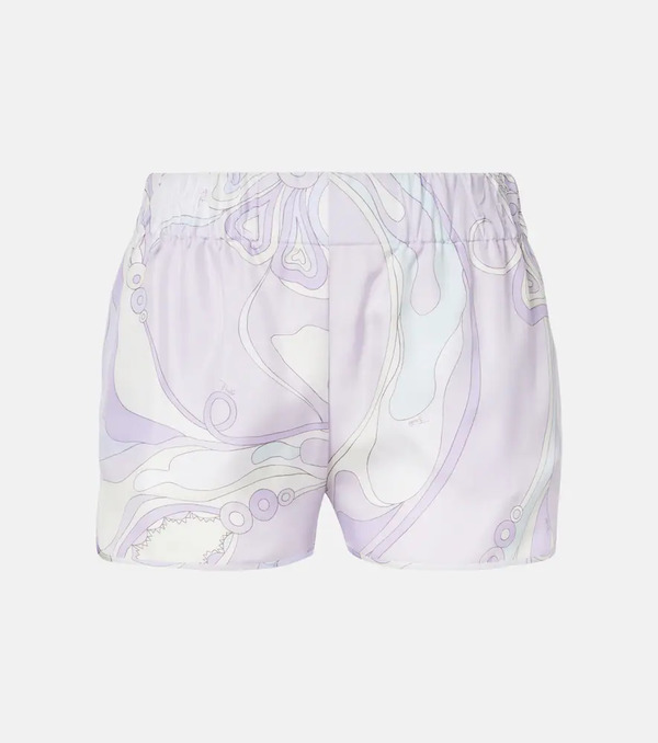  Pucci Pucci Orchidee Low-rise Silk Twill Shorts 