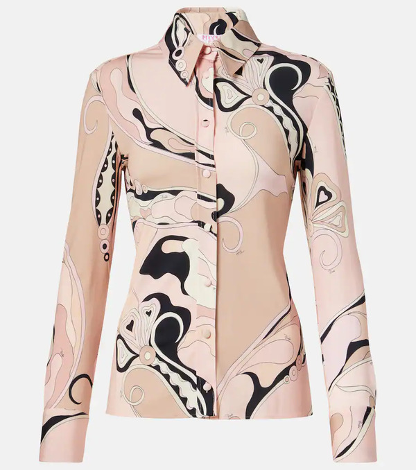  Pucci Pucci Orchidee Satin Jersey Shirt 
