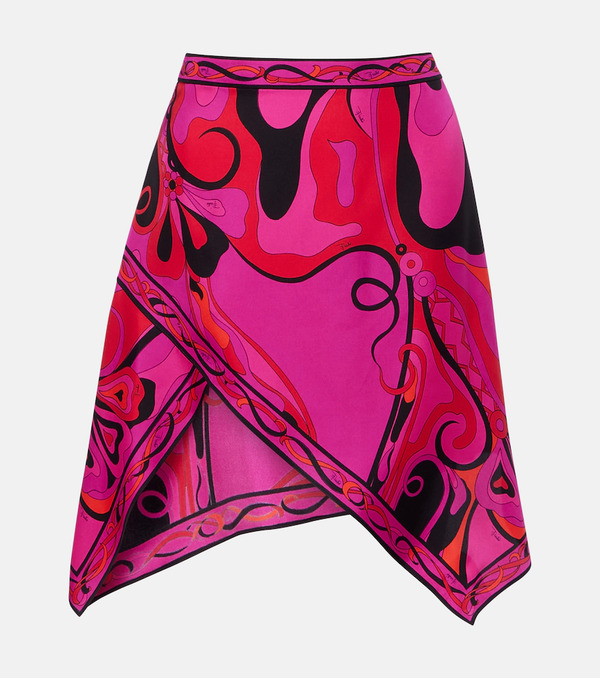  Pucci Pucci Orchidee Silk Twill Miniskirt 