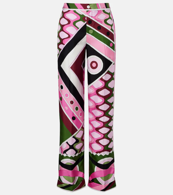  Pucci Pucci Vivara High-rise Silk Wide-leg Pants 