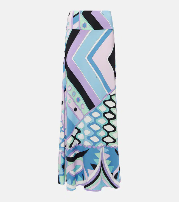  Pucci Pucci Vivara Satin Jersey Maxi Skirt 
