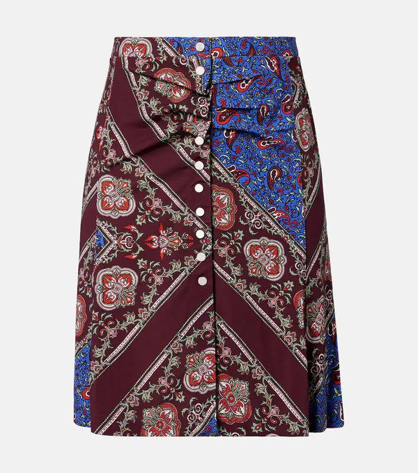  Rabanne Rabanne Gathered Paisley Printed Miniskirt 