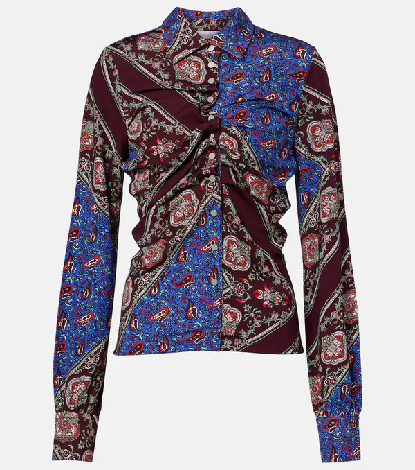  Rabanne Rabanne Gathered Paisley Printed Shirt 
