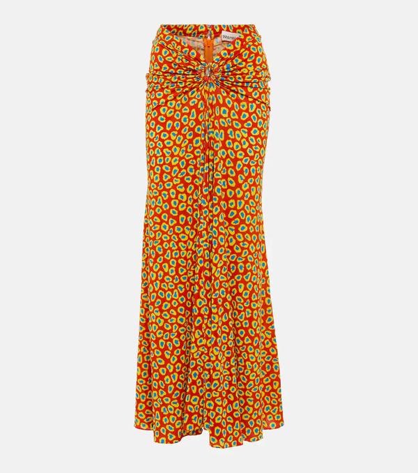  Rabanne Rabanne Low-rise Printed Jersey Maxi Skirt 