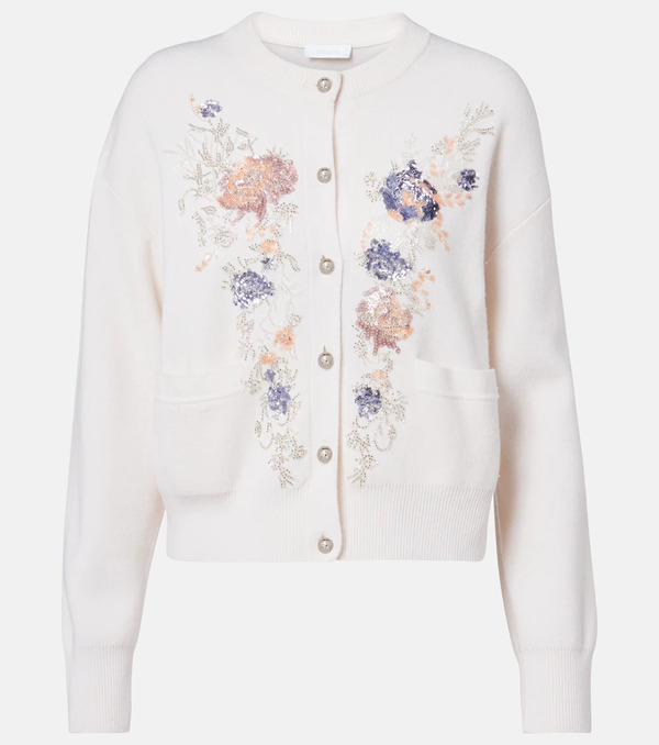  Rabanne Rabanne Sequined Wool And Cashmere Cardigan 