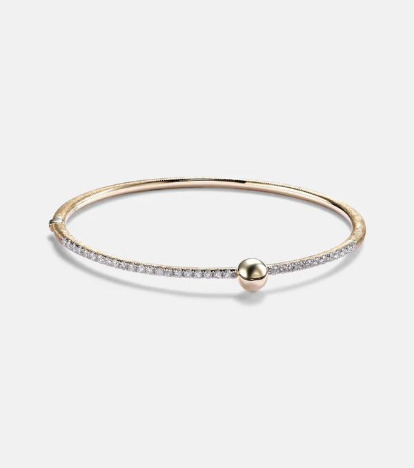  Rainbow K Rainbow K Ball 14kt Gold Bangle With Diamonds 