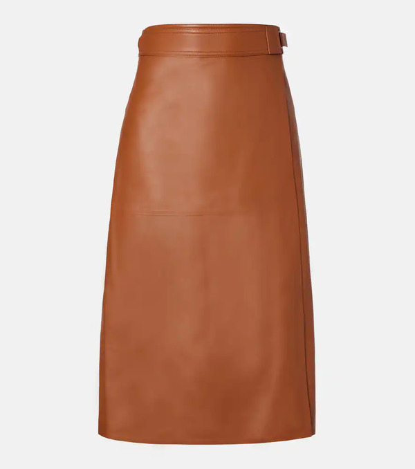  Ralph Lauren Collection Ralph Lauren Collection Jacqueline Leather Midi Skirt 