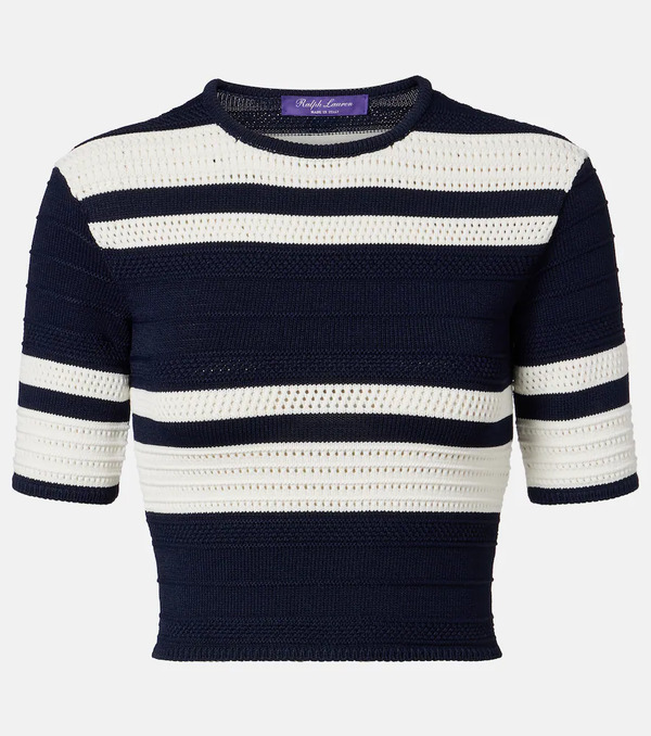  Ralph Lauren Collection Ralph Lauren Collection Knitted Striped Crop Top 