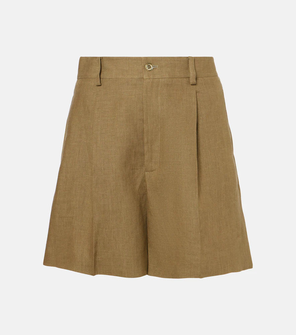  Ralph Lauren Collection Ralph Lauren Collection Tracy Pleated Linen Shorts 