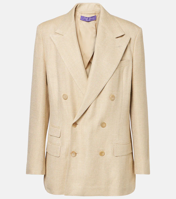  Ralph Lauren Collection Ralph Lauren Collection Vannesa Silk And Linen-blend Blazer 