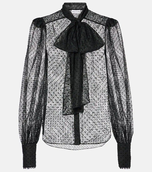  Rebecca Vallance Rebecca Vallance Ethel Tie-neck Lace Blouse 