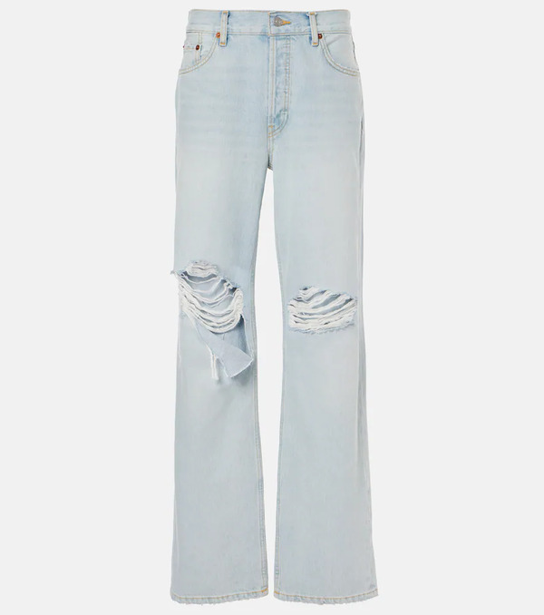  Re/done Re/done Loose Long Distressed Straight Jeans 