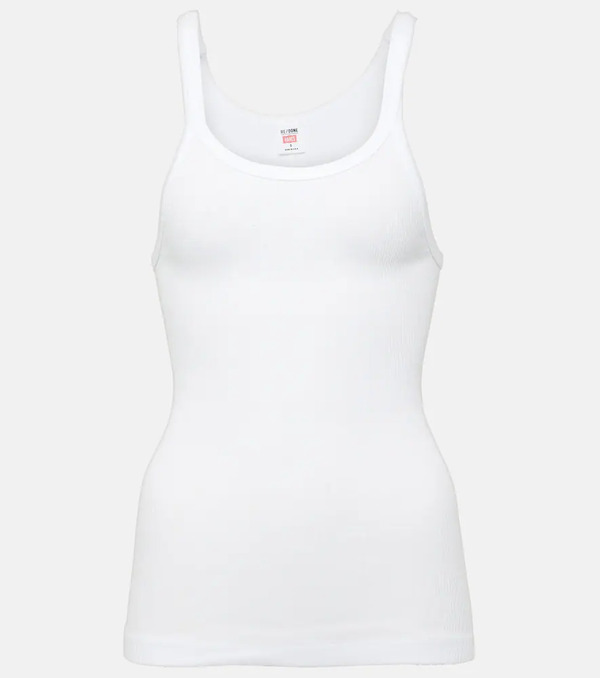  Re/done Re/done Ribbed-knit Cotton Jersey Tank Top 