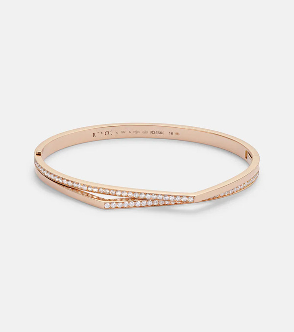  Repossi Repossi Antifer 18kt Rose Gold Bangle With Diamonds 