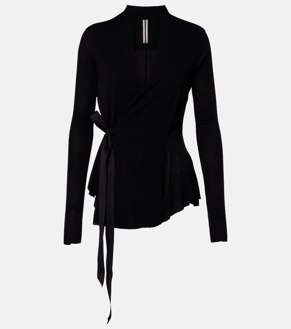  Rick Owens Rick Owens Bow-detail Wrap Cardigan 