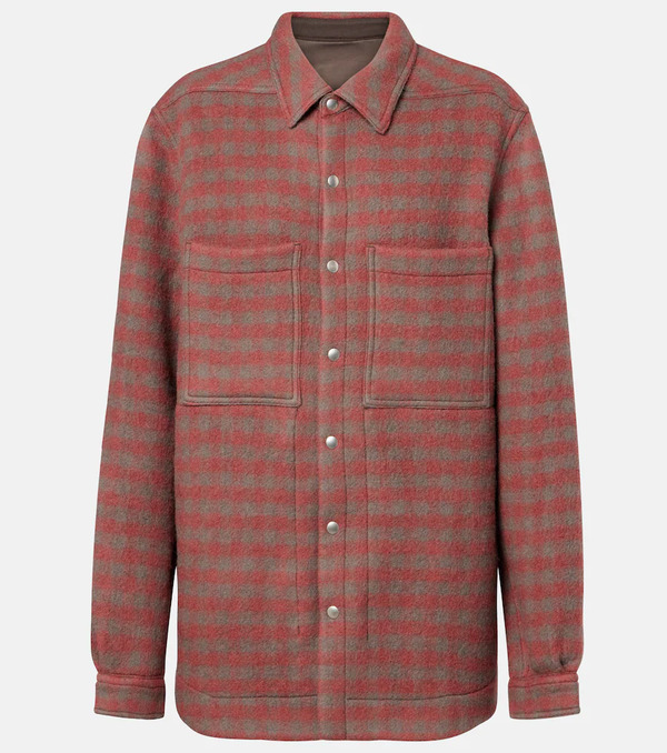  Rick Owens Rick Owens Checked Virgin Wool Overshirt 