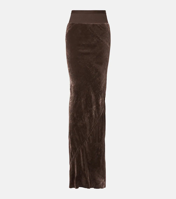  Rick Owens Rick Owens Coda Velvet Maxi Skirt 