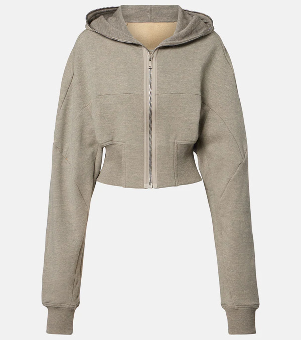  Rick Owens Rick Owens Cropped Cotton-blend Jersey Hoodie 