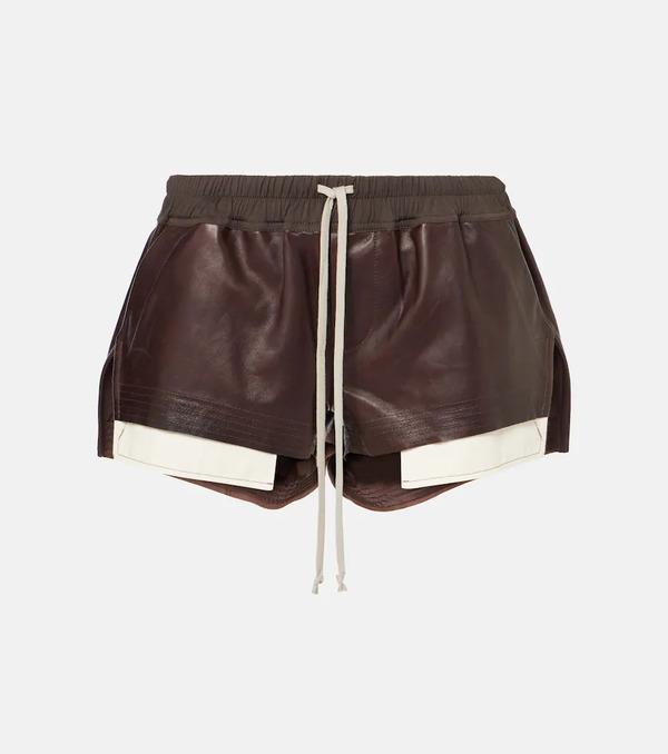  Rick Owens Rick Owens High-rise Leather Shorts 