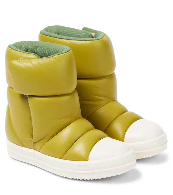  Rick Owens Kids Rick Owens Kids Puffer Leather Ankle Boots 