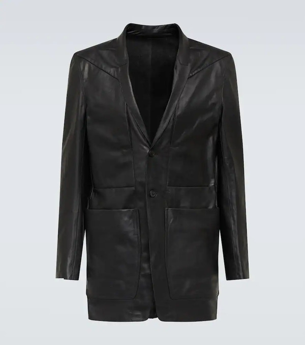 Rick Owens Rick Owens Lido Single-breasted Leather Blazer 