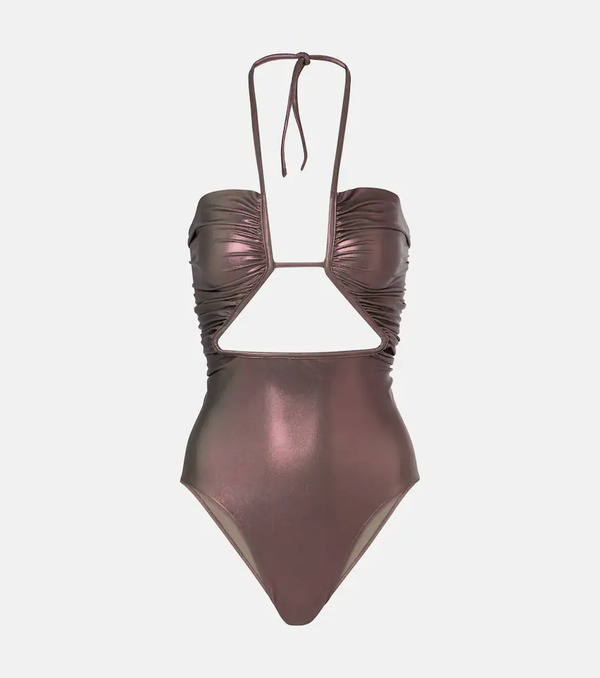  Rick Owens Rick Owens Metallic Halterneck Swimsuit 